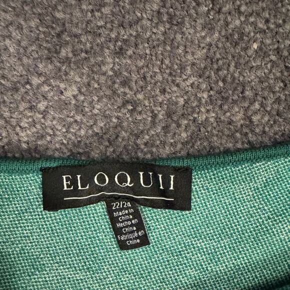 Eloquii One-Shoulder Dress in Green and Cream Floral - Picture 3 of 3